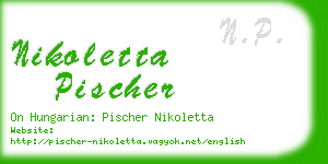 nikoletta pischer business card